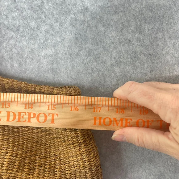 Vintage Handmade Woven Straw Tote Bag Leather Handles - Picture 9 of 9